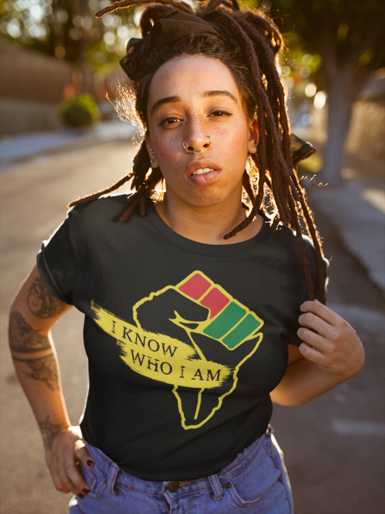 
                  
                    Load image into Gallery viewer, Special Embroidered Patch Africa Unisex tee 4.5 oz. (US) 7.5 oz (CA), 100% preshrunk ring spun cotton/polyester t-shirt, semi-fitted, high stitch density, seamless double needle 3/4&amp;quot; collar, taped neck and shoulders, rolled forward shoulders, double needle sleeve and bottom hems, quarter-turned to eliminate center crease. 
                  
                
