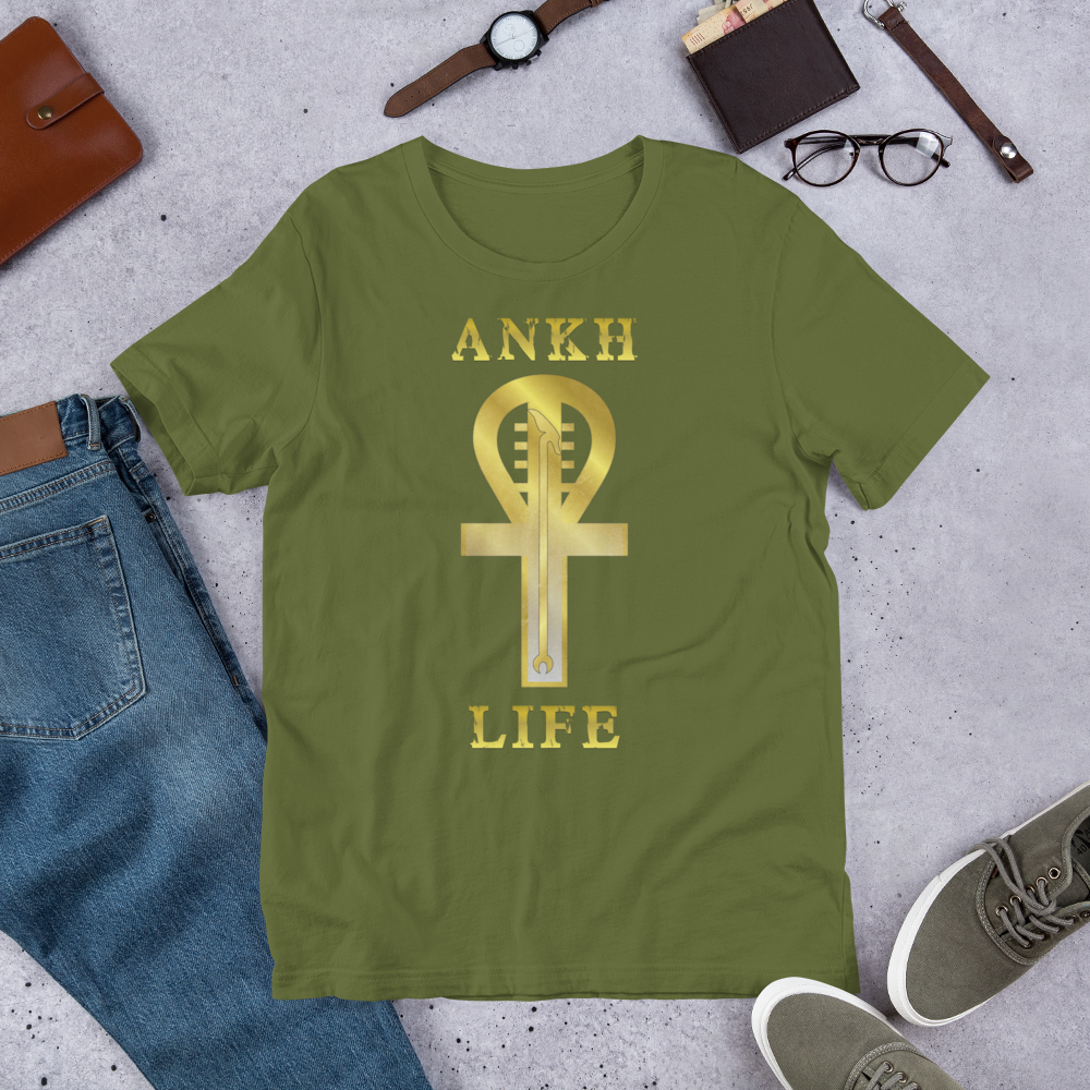 
                  
                    Load image into Gallery viewer, MA52: BIG &amp;amp; TALL Edition Ankh Life design Short-Sleeve Unisex T-Shirt
                  
                