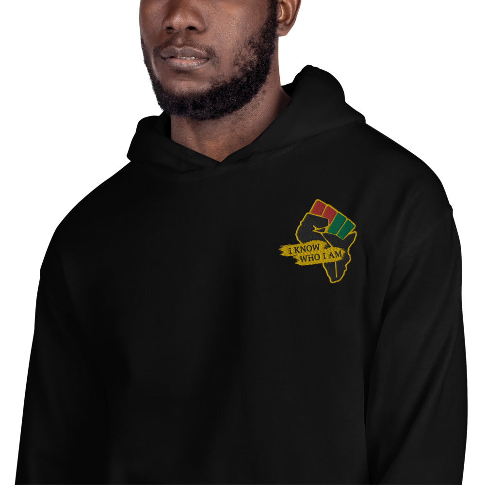 Embroidered Africa Unisex Pullover Hoodie. Everyone needs a cozy go-to hoodie to curl up in, so go for one that's soft, smooth, and stylish. It's the perfect choice for cooler evenings! Available for both men & women.  • 50% cotton, 50% polyester  • Double-lined hood • Double-needle stitching throughout  • Air-jet spun yarn with a soft feel and reduced pilling • 1x1 athletic rib knit cuffs and waistband with spandex • Front pouch. pocket