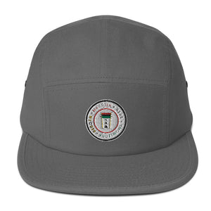 
                  
                    Load image into Gallery viewer, This camper style five panel cap has a low profile and nylon strap clip closure. Comfortable and classic!  • 100% cotton • Soft-structured  • Five panel  • Low profile • Metal eyelets • Nylon strap clip closure
                  
                