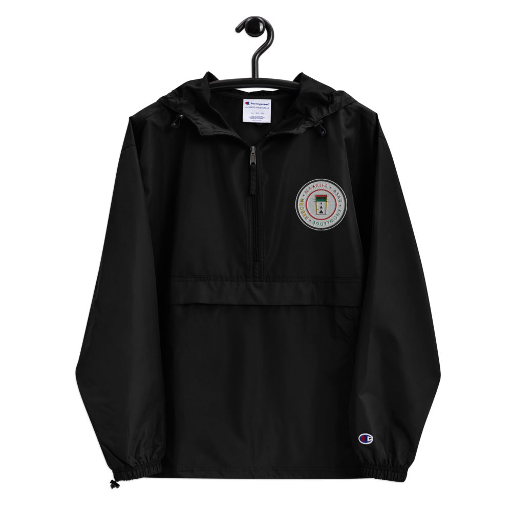 MA26: Embroidered Packable Jacket Official Logo $95